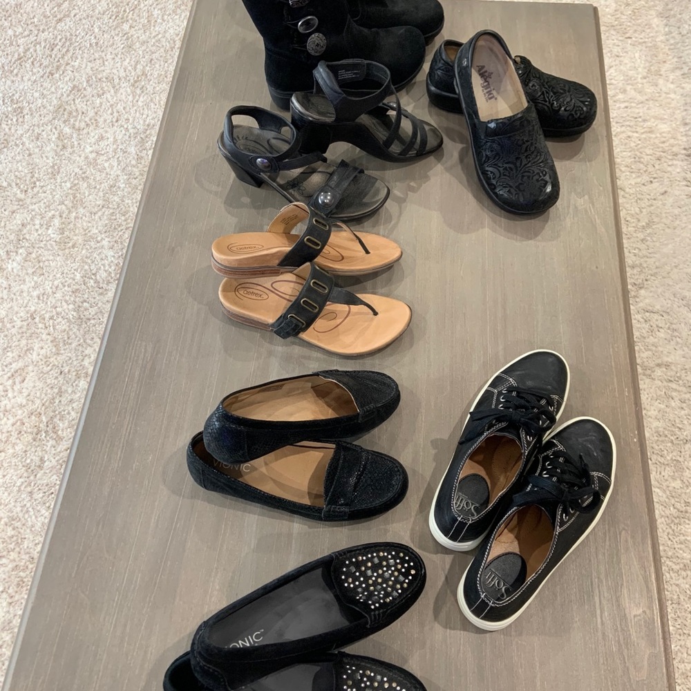 Lot of Aetrex, Vionic, Alegria, and Sofft shoes
